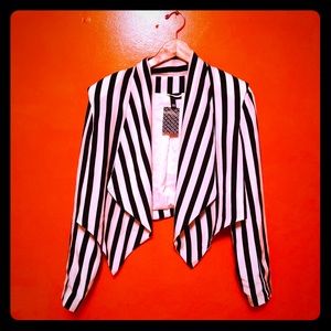 💀🌹 Black&White Striped Blazer 🌹💀